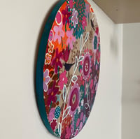 Image 4 of Fuschia Blooms Artwork on Timber HALF PRICE