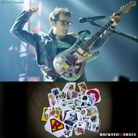 Image 1 of Rivers Cuomo guitar stickers Seafoam Green Weezer Cuomocaster Satsuki Stratocaster decal. Set 40