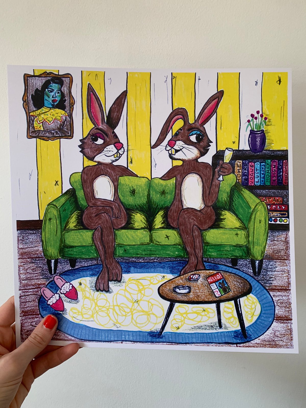 Image of A Couple Of Gossiping Bunnies (Print)