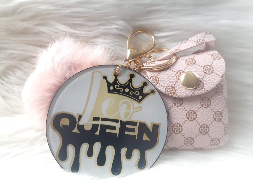 Image of Leo Queen Key Chain, Pom Pom, Decor Coin Case Bag Charm