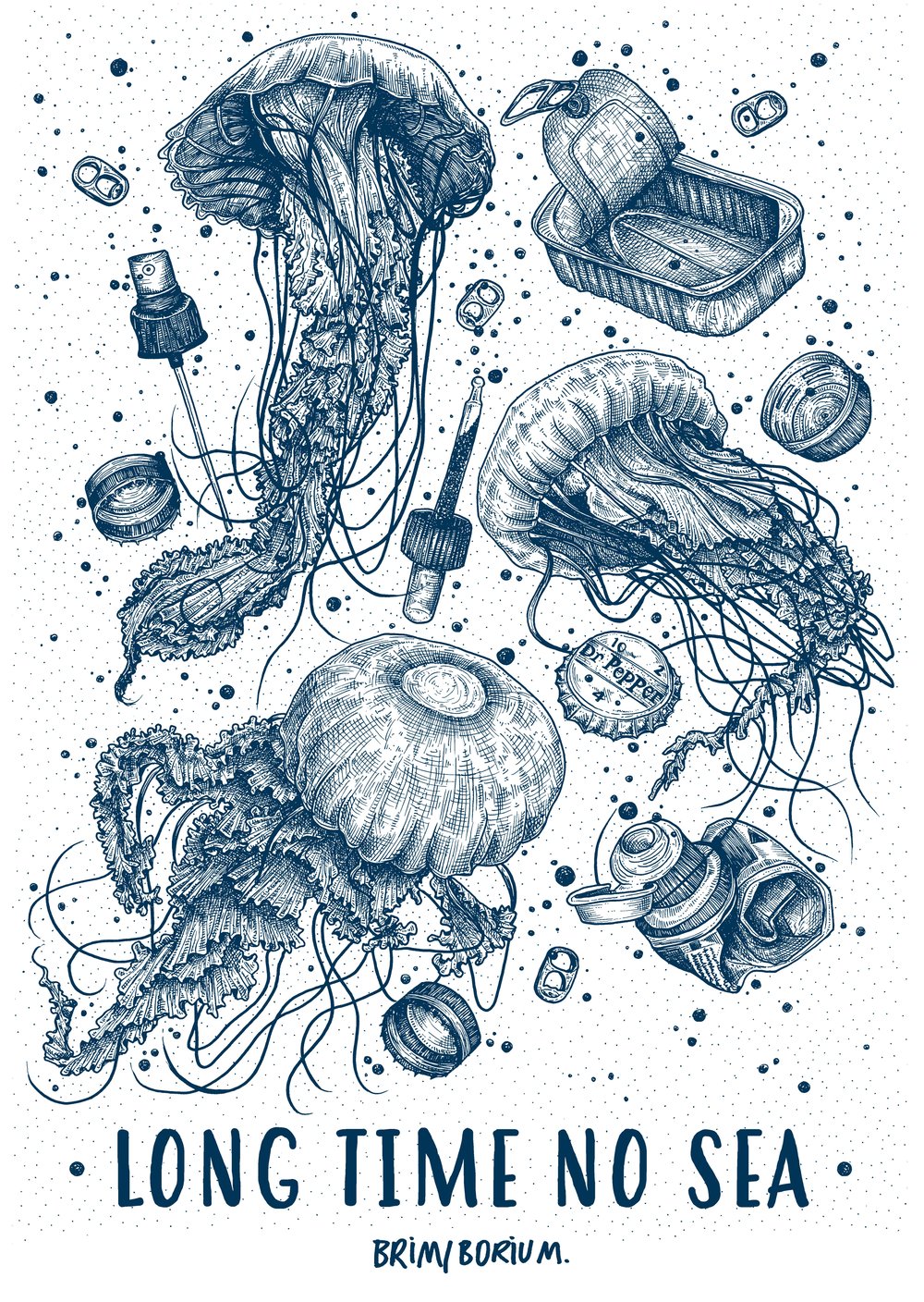 'LONG TIME NO SEA' Poster (A2) for Clean Ocean Project