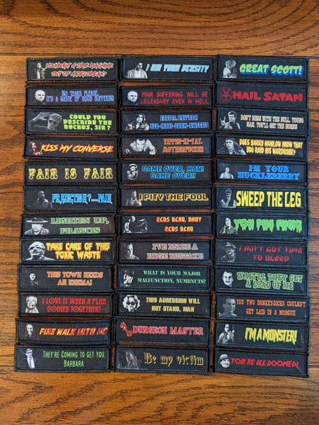 Image of Horror and Cult Classic Quote Patches