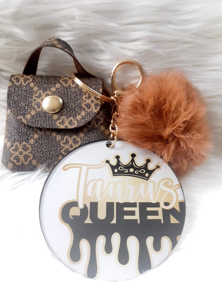 Image of Taurus Queen, Pom Pom Decor Coin Key Chain