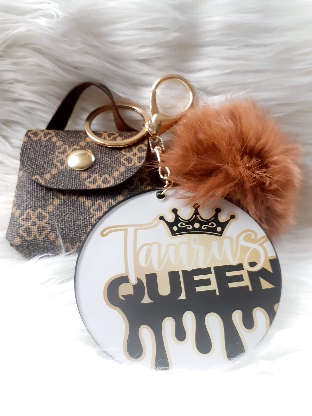 Image of Taurus Queen, Pom Pom Decor Coin Key Chain