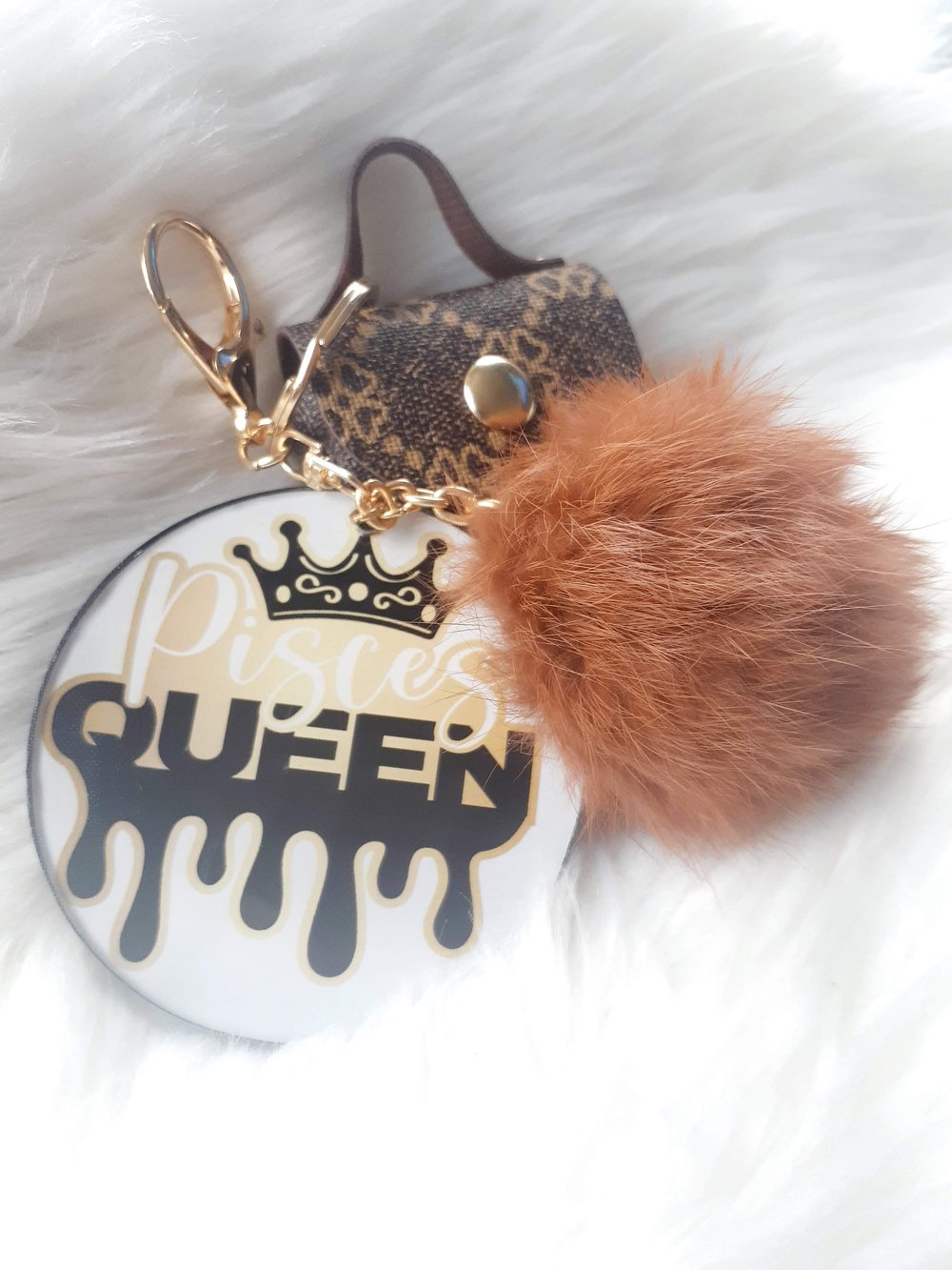 Image of Pisces Queen, Coin Holder, Pom Pom, Decor Key Chain