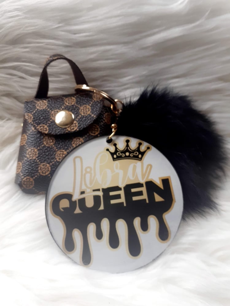 Image of Libra Queen, Pom Pom, Coin Bag Charm, Key Chain