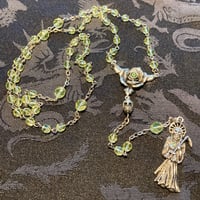 Image 3 of SANTA MUERTE - URANIUM GLASS ROSARY