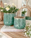 SALE! Emerald Floral Pots ( 2 sizes )