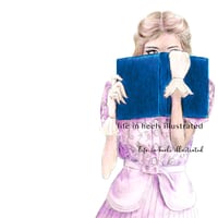 Image 3 of FASHION ILLUSTRATION ART PRINT:  I'M A BIT BOOKISH 
