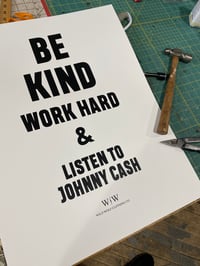 Image 2 of BE KIND poster - Johnny Cash 