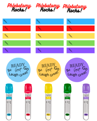 Image 2 of 62 Phlebotomy Study Stickers (Pre-Cut Manually)