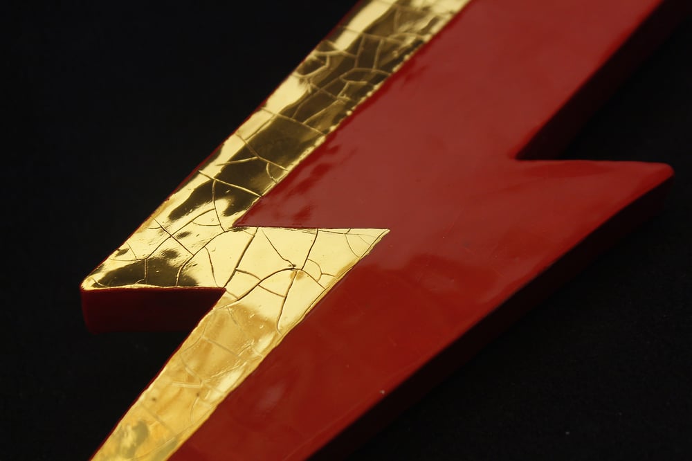 'Ziggy Stardust' Golden Mask & Bolt Sculpture Set