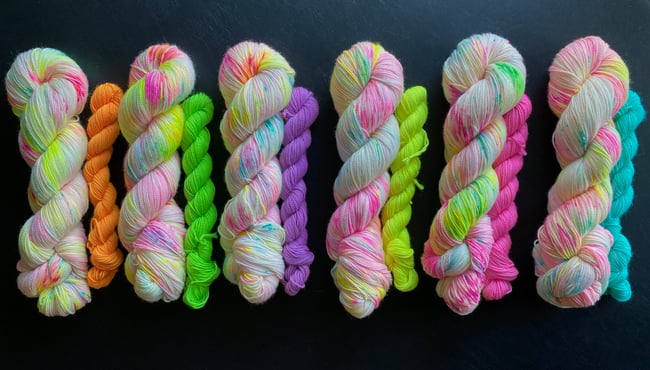 Pre-order Birthday Cake self striping sock yarn — home