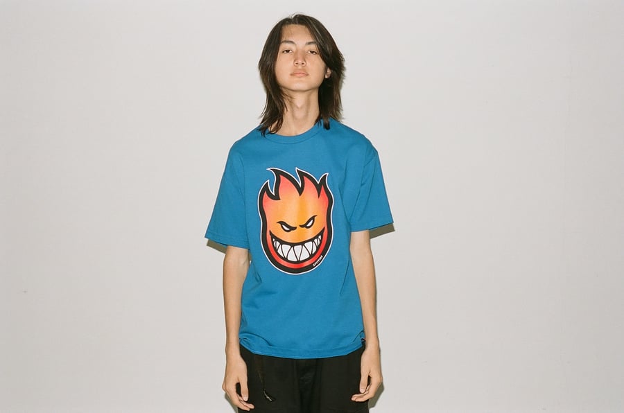 Image of Spitfire Bighead Fade T-Shirt in Royal (Blue/Gold)