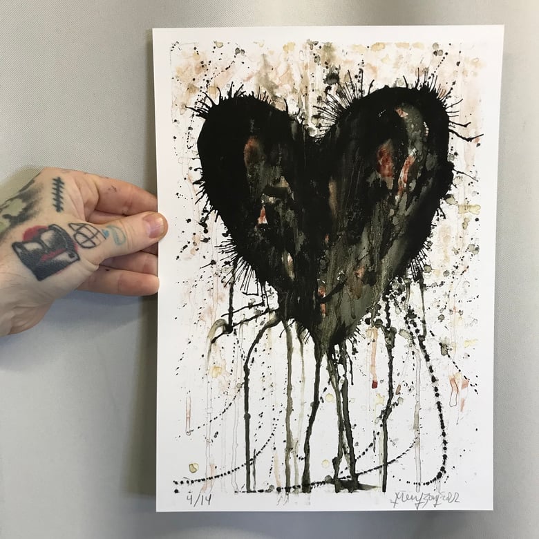 Image of «DARK HEART» A4-Print w/ Hand-Painted Details!