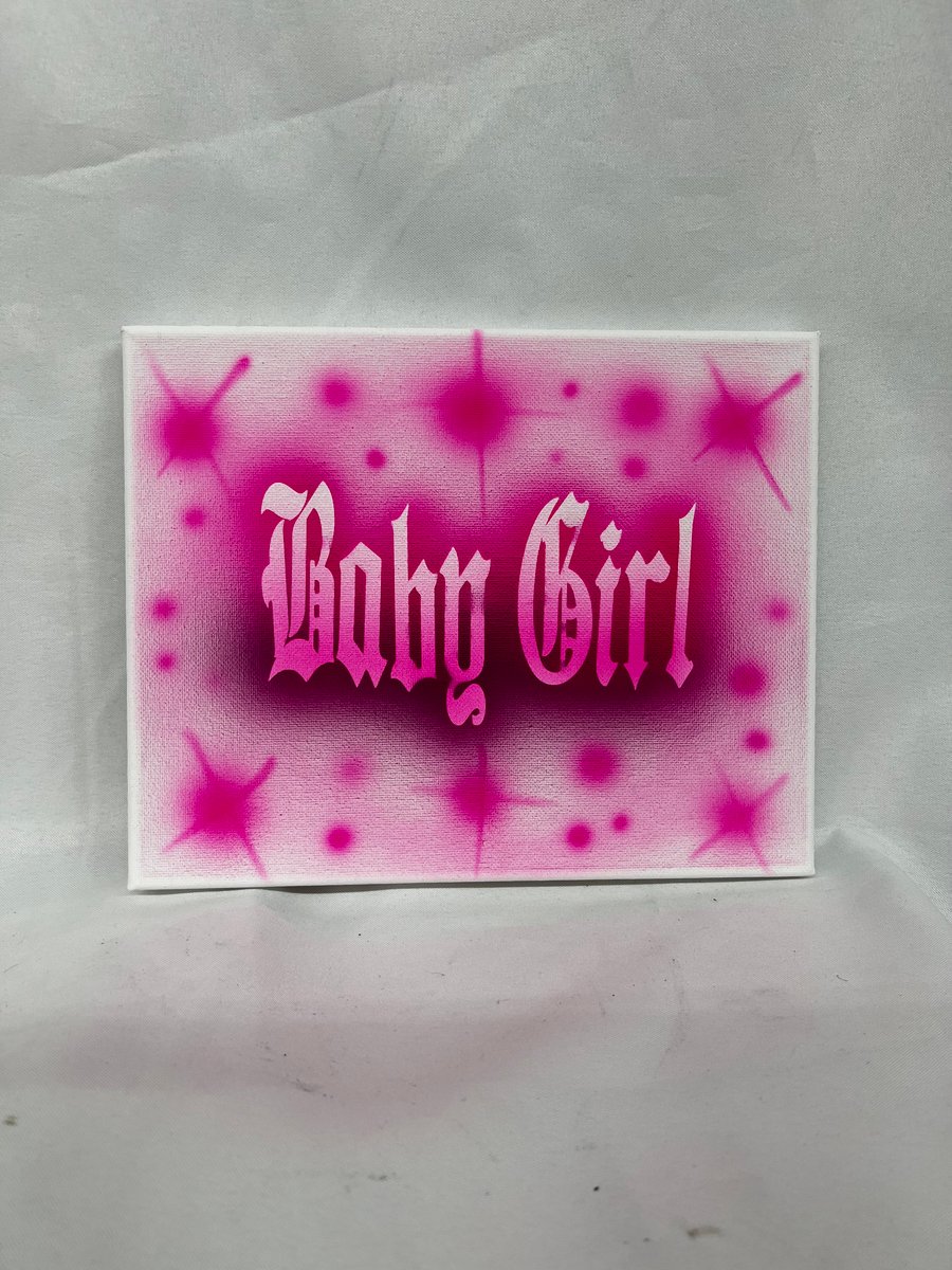 8x10 custom airbrush Baby Girl wrapped canvas Beanies supply & goods