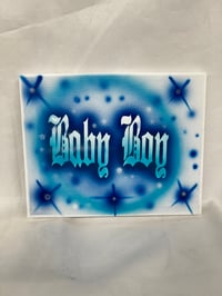 8x10 Baby Boy custom airbrush wrapped canvas