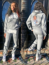 Grey “Evil Dooda” Puff Print Jogging suit