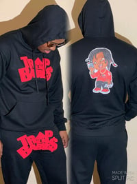 Black/Red “Evil Dooda” Puff Print Joggin Suit