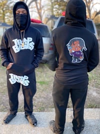 Purple/black “Evil Dooda” Puff Print Jogging Suit