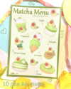 Matcha Menu Sticker Sheet 