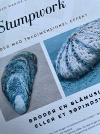 Image 1 of STUMPWORK - broder en blåmusling og et søpindsvin