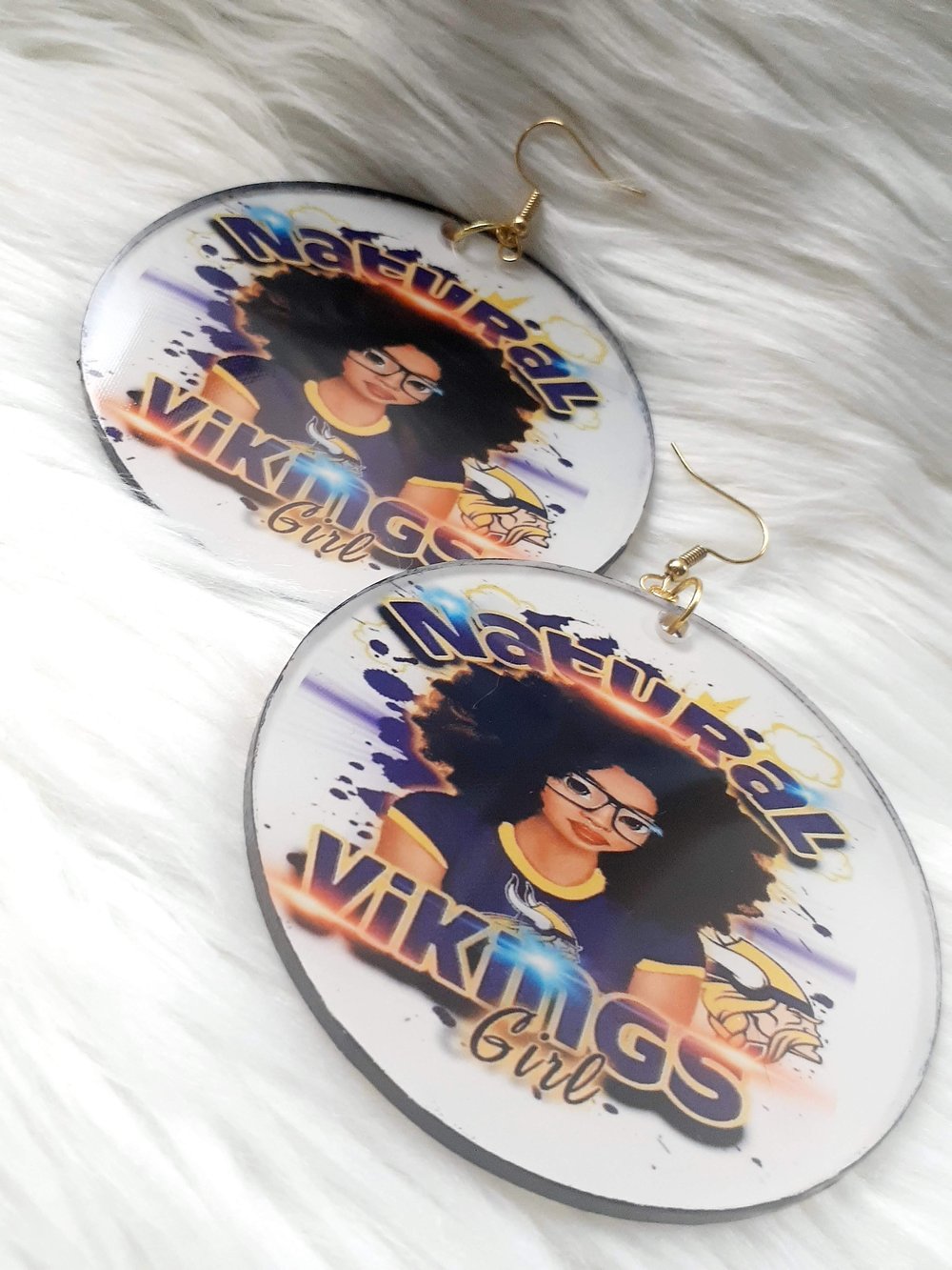 Image of Team, Natural Viking Girl, Afrocentric jewelry, Black culture earrings