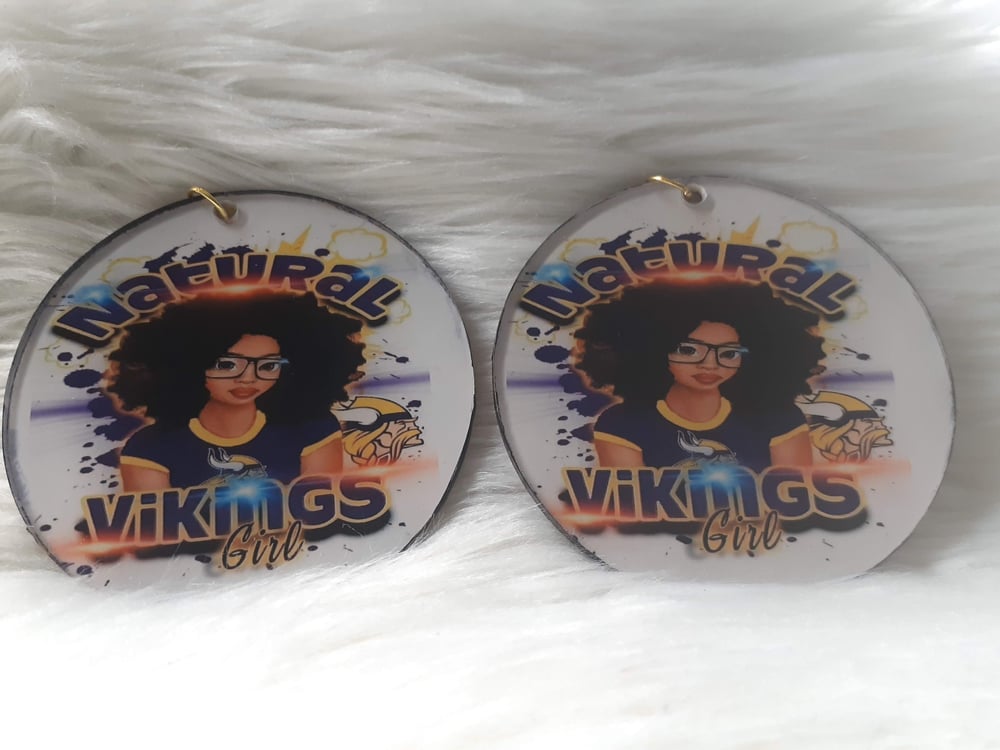 Image of Team, Natural Viking Girl, Afrocentric jewelry, Black culture earrings