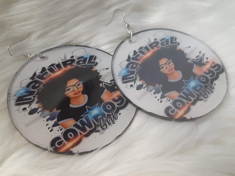 Image of Team, Natural Cowboys Girl, Afrocentric jewelry, Black culture earrings