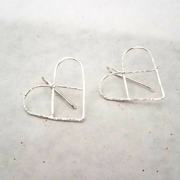 Image of Heart space earrings