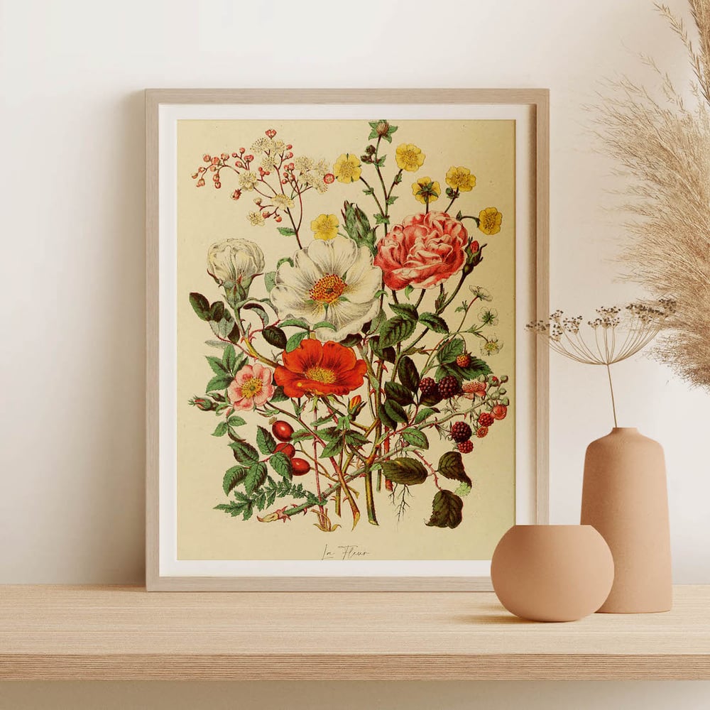Vintage Floral Art Print Poster No 10 - Botanical Composition