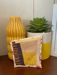Image 4 of Scraps No. 7 -Tiny Handsewn Art Quilt with Naturally Dyed Fabric