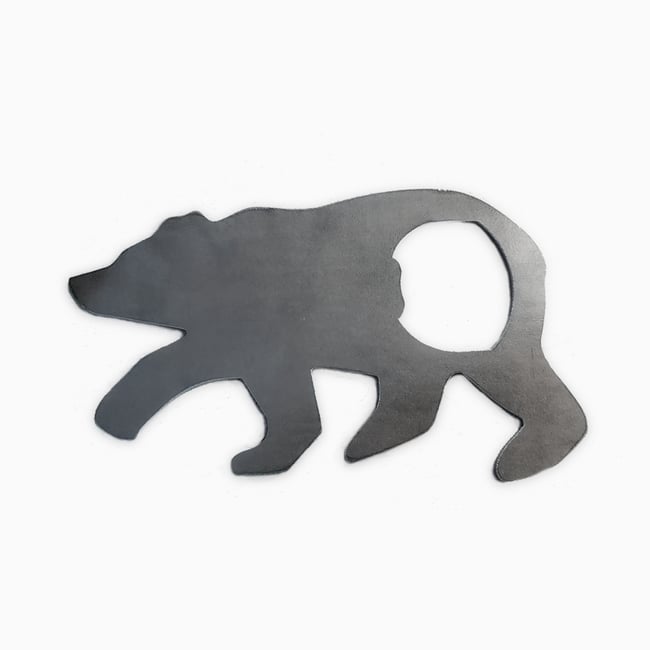 Bear Bottle Opener Raw Steel