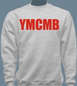 Image of YMCMB Crewneck Sweater Red/Grey S-XL