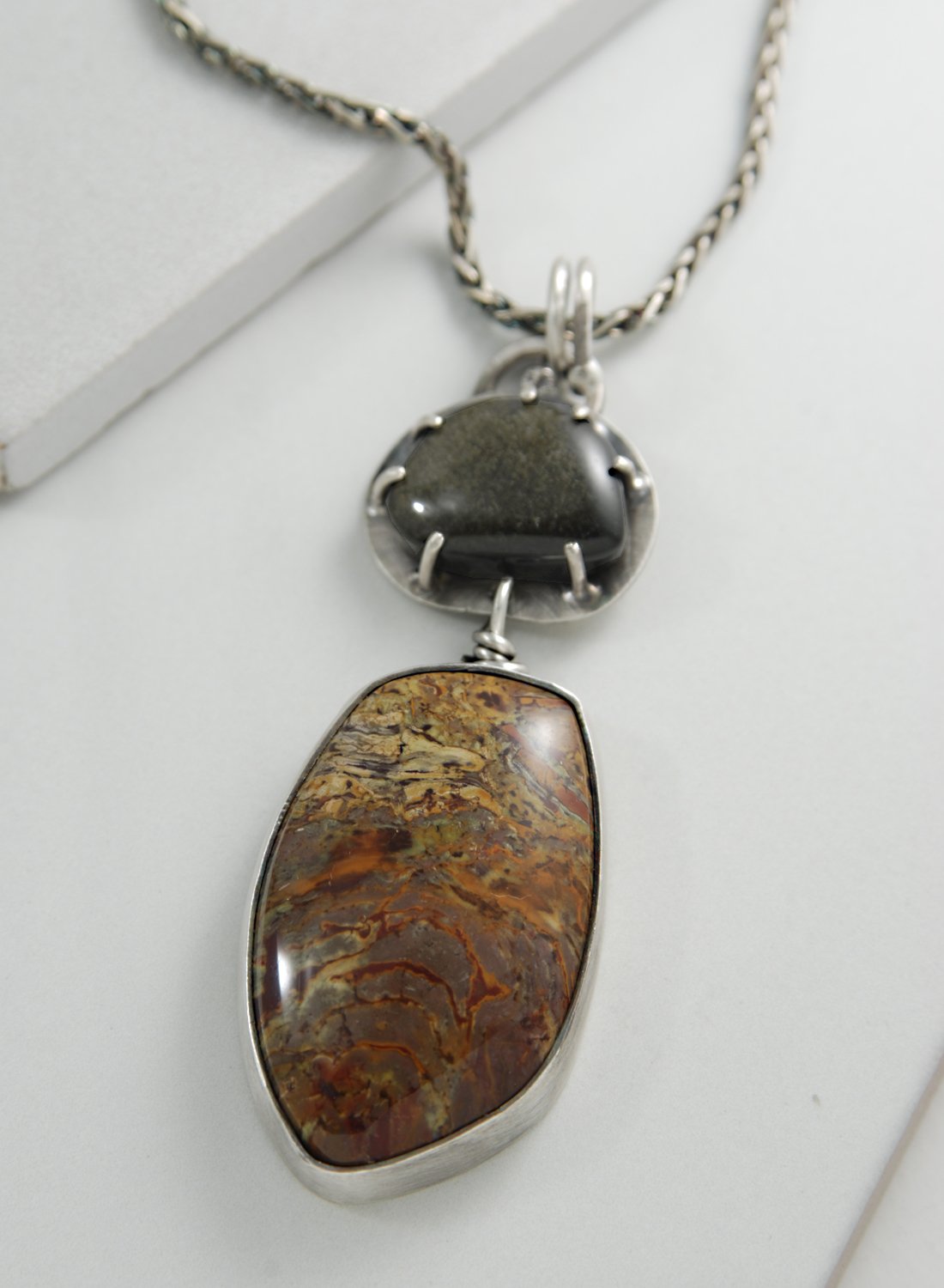 Image of Obsidian and Kaleidoscope Jasper