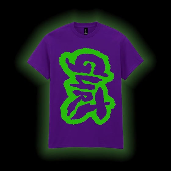 Image of MEGA LOGO SHIRT - GREEN AND PURPLE 