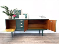 Image 7 of Mid century modern Nathan sideboard, drinks cabinet painted in dark green