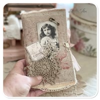Image 1 of Junk Journal fabric folder lace samples junk journal supplies