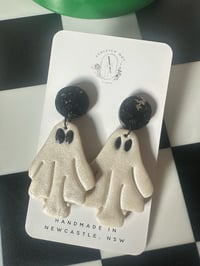 Image 1 of CUTE GHOST DANGLES | POLYMER CLAY EARRINGS