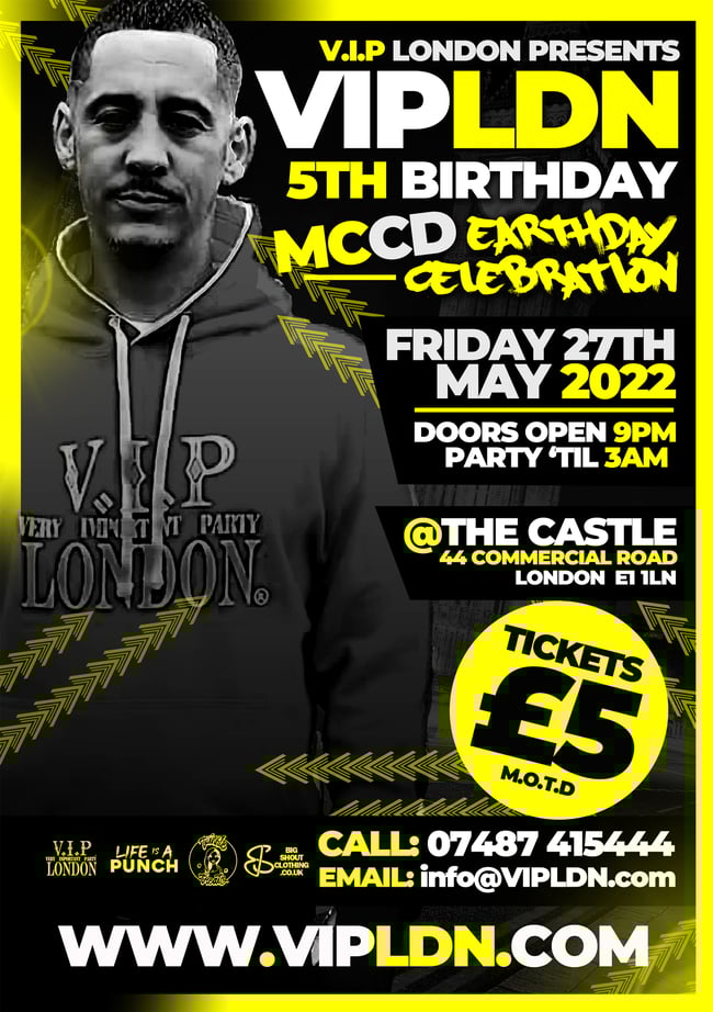 V.I.P London 5th Birthday Party Tickets