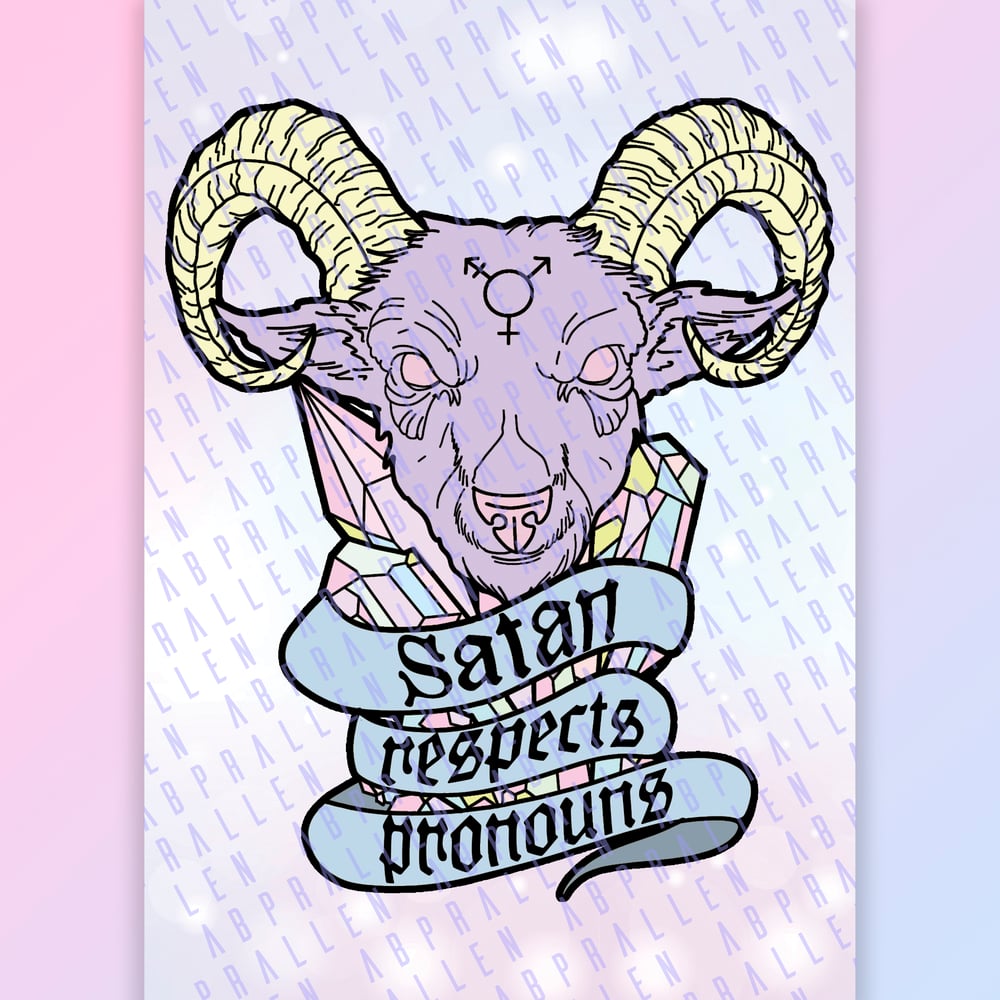 Image of Satan Respects Pronouns Art Print