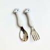 Animal spoon and fork - cat