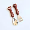 Animal spoon and fork - bear