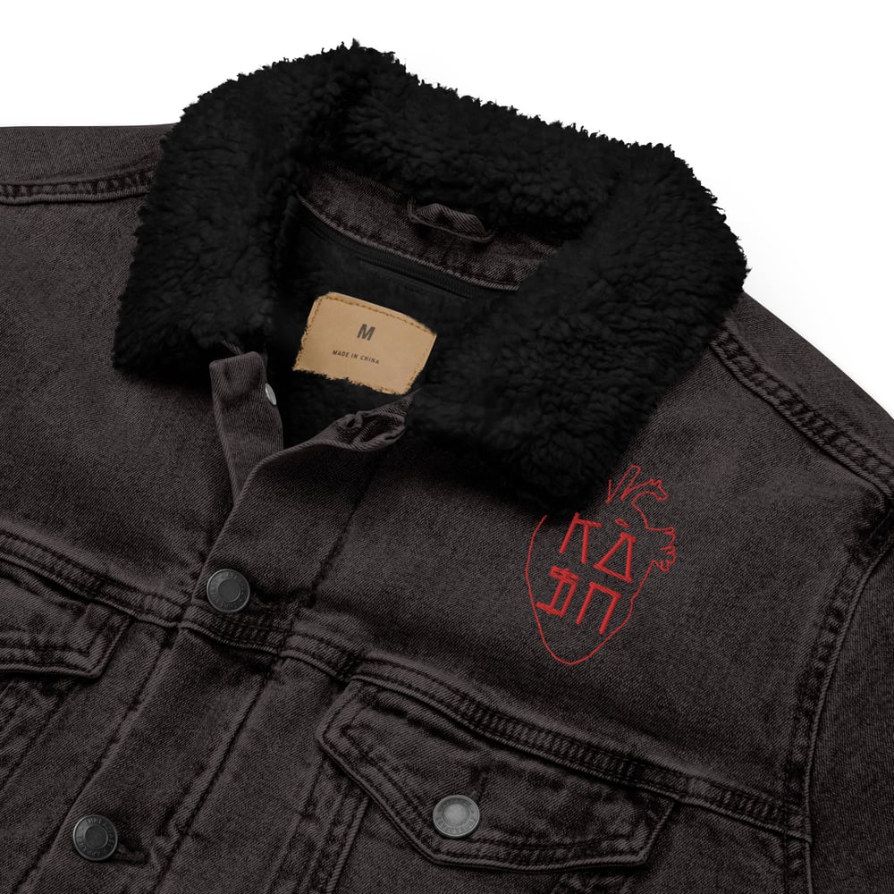 Image of HEART UNISEX DENIM SHERPA JACKET