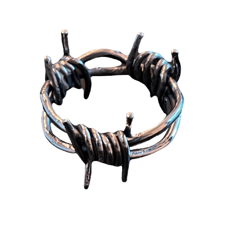 Image of Barbed wire silver ring 925