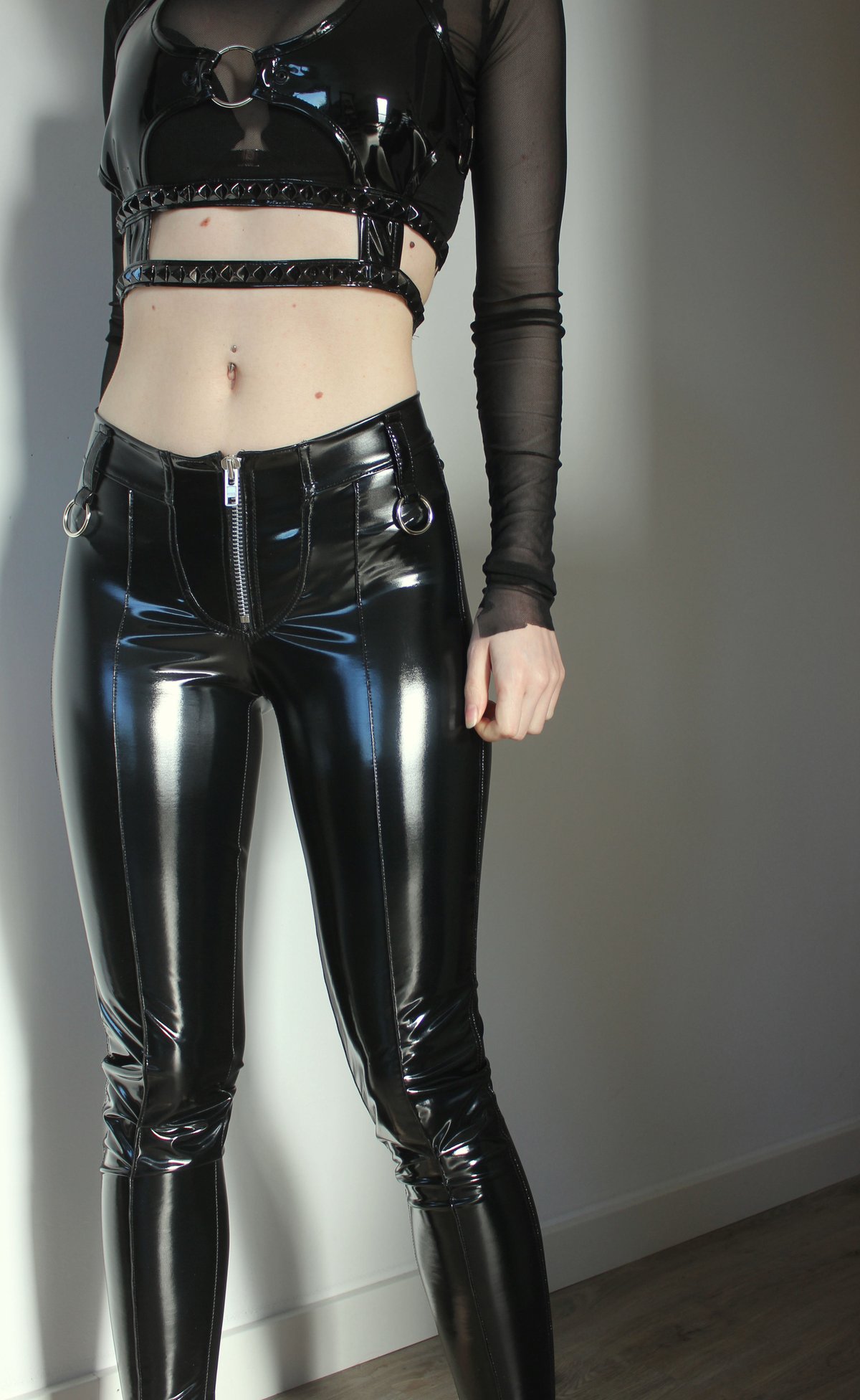 Image of MADE TO ORDER - Kultchen Heavy Zipper Pants in black PVC II (Size XS - XL)