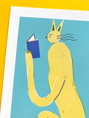 Seriously Reading Cat giclee print