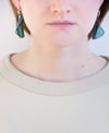 PETALS ON CREOLES _ EARRINGS E3 BOTTLE GREEN