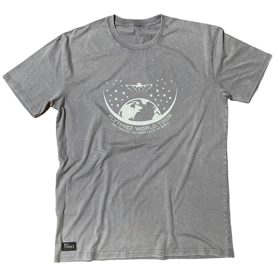 Image of FlyTimez “World Tour” Stone Wash Tee ORCHID (GLOW)