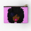 Brown Skin Afro Girl Natural Hair Flower Girl Pink Lipstick